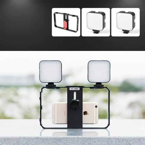 Vlogging Kit Phone Video Kit Accessories Fill Light Microphone Stabilizer PTZ For Phone Video Recording For YouTube Vlog-Black