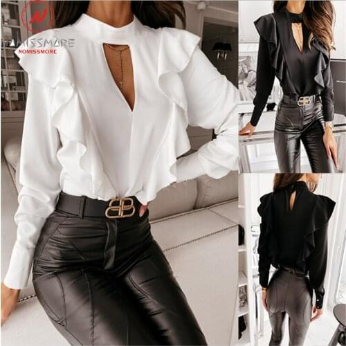 Женские рубашки с рюшами NOMISSMORE China At AliExpress