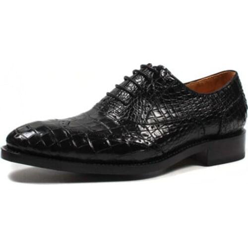 Jiangxinduyun new 2021 custom Pure manual Men formal shoes crocodile leather high-grade business men fromal shoes