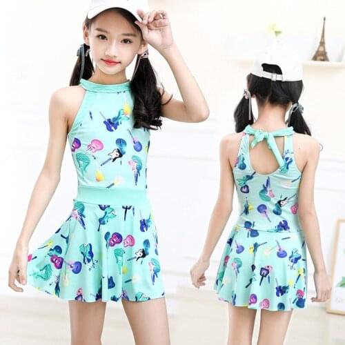 New girls' swimsuit, big kids Korean style boxer one-piece swimsuit suit, student swimsuit bikini