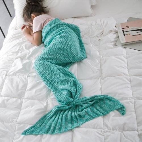 Mermaid Tail Blanket Crochet Mermaid Blanket For Adult Super Soft All Seasons Sleeping Knitted Blankets