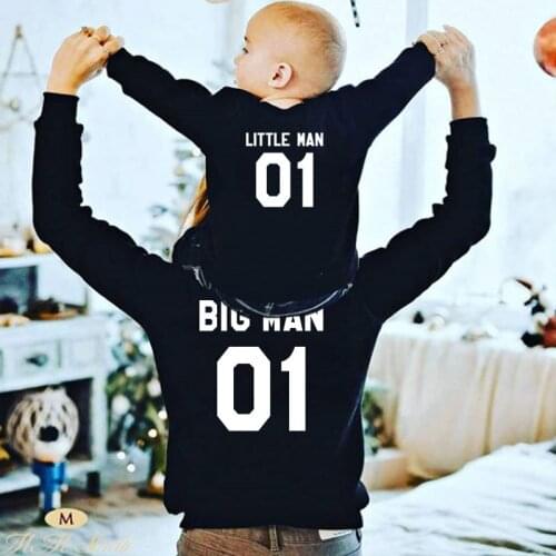 Father and Sons Clothing Parent-child Outfits Big Man Little Man Shirts Sweaters Dad Mom and Me Baby Tshirt Clothes Baby Mum