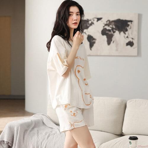 XEJ Sleepwear Cotton Pajamas for Women Pijama Kawaii Sleepwear Women Pajama Summer Young Woman Pyjamas Pajama Woman Big Size
