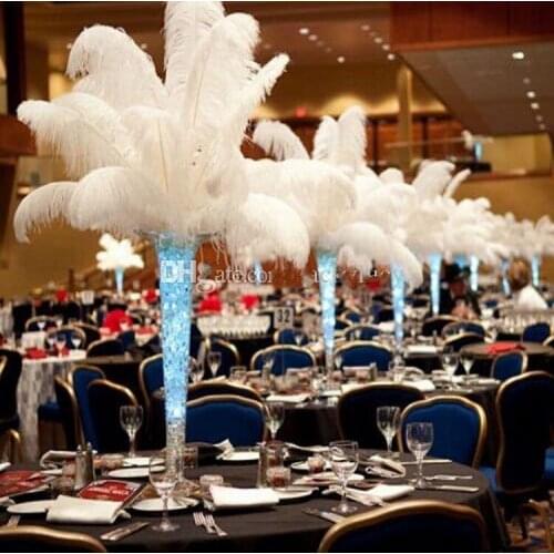 Wholesale 100pcs lot 8-26 inch white Ostrich Feather Plume for Wedding centerpiece Table centerpieces Party Decoraction supply