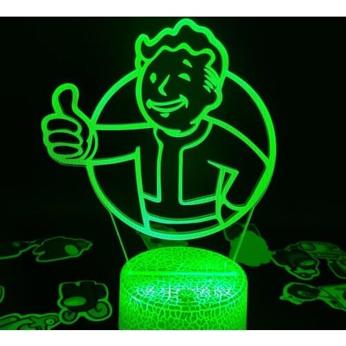 Fallout Pip Boy Game Mark 3D LED Illusion Night Lights Creative Gift for friend lava lamp bedroom bedside Table Desk Decoration