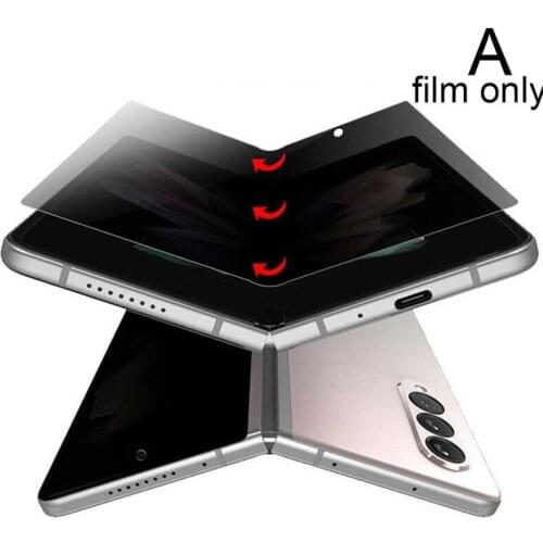 Foldable Full Cover Hydrogel Film Privacy Screen Protector For Samsung Z Fold 3 Tempered Glass Anti Fingerprint Anti Glare