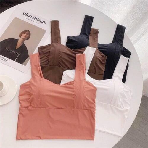 Tube Tops Women Tanks Crop Top Female Sexy Underwear Active Padded Camisoles For Womens Lingerie Seamless Bandeau Cropped Tops