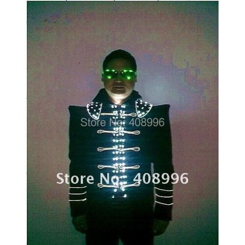 Vintage warped shoulder style LED illuminated costumes for club and bar