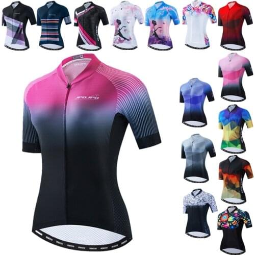JPOJPO Womens Cycling Jersey Shirt Pro Team Cycling Clothing Tops Summer Mountain Bike Jersey Road Bicycle Wear Clothes Red