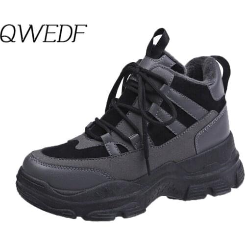Shoes Winter Warm Platform Woman Snow Boots Plush Female Casual Sneakers Faux Suede Leather Female Snowboots Warm Shoes Z4-30