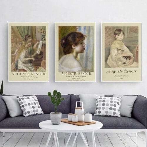 Famous Auguste Renoir Figure Canvas Painting Poster Print Wall Art Picture Vintage Exhibition Retro Gallery Home Decor Cuadros