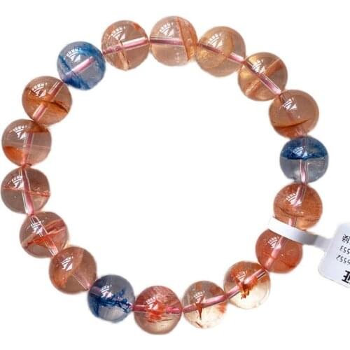 Vision Color Snowflake Ghost Natural Crystal Bracelets 10mm Round bead Bracelets for Men Women Gift Blessing Bracelet Jewelry