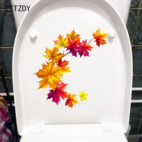 ZTTZDY 22.8×23.9CM Creative Art Maple Leaf Fashion Home Living Room Wall Stickers Bathroom Toilet Decor T6-0258