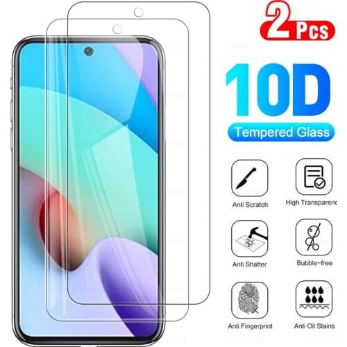 2Pcs Full Cover Protective Glass Film For Xiaomi Redmi 10 Tempered Glass Screen Protector For Xaomi Xiami Redme Redmi10 6.5 inch