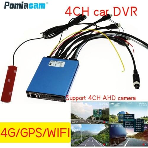 4CH Mobile 4G WIFI GPS 1080P AHD SD Video Recorder DVR Mobile Vehicle Security System DVR for Canada Singapore Global Universal
