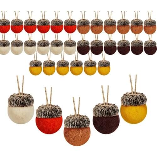 6Pcs Christmas Pendant 2.5*2cm Wool Felt Acorn Xmas Tree Hanging Pendant Christmas DIY Crafts Decoration