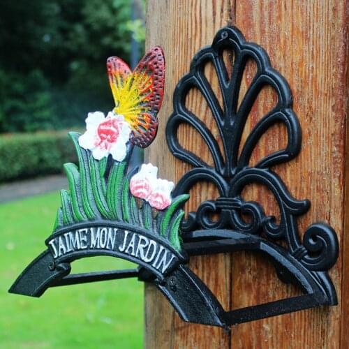 Cast Iron Garden Hose Holder Butterfly Wall Hose Hanger Hose Reel Decorative Lawn Garden Yard Equipment Antique Vintage Decor