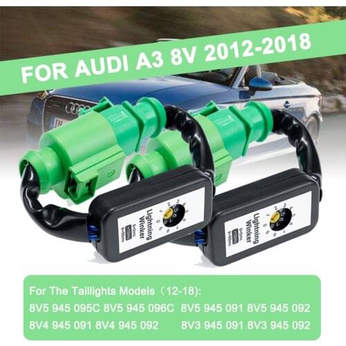 For Audi A3 8V 2PCS/Set Dynamic Turn Signal Indicator LED Taillight Add-on Module Cable Wire Harness Left & Right Tail Light