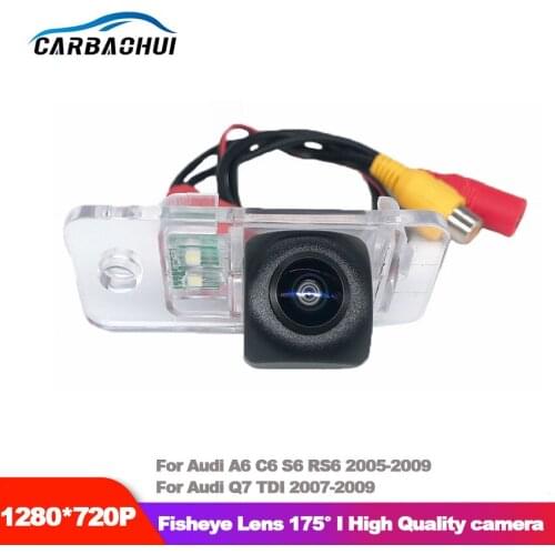 For Audi A6 C6 S6 RS6 2005-2009 For Audi Q7 TDI 2007-2009 Fish Eyes Night Vision Waterproof Car Reversing Back Up Camera CCD HD