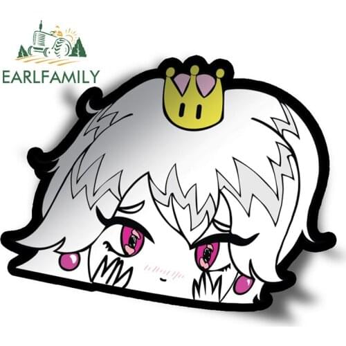 EARLFAMILY 13cm x 10cm Anime Booette Peek Cartoon Big Head Vinyl Trunk Car Sticker JDM Scratch Cover Decal Auto Motor Decoration