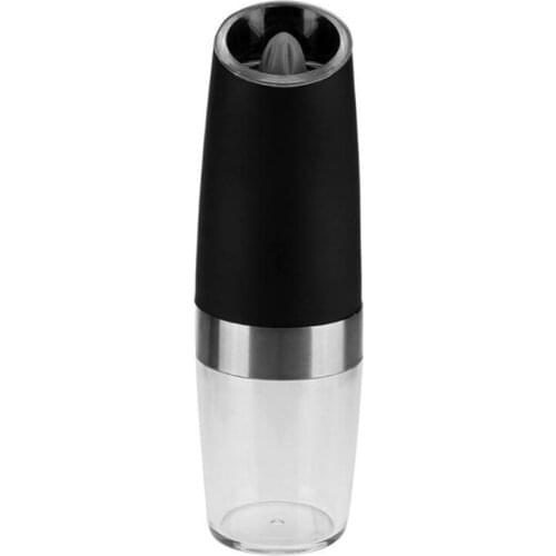 Electric Pepper Mill Gravity Induction Stainless Steel Salt Spice Grinder LED Light Kitchen Tool,Black