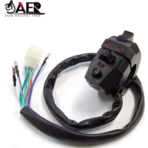 JAER Motorcycle Switch Handlebar Control Light Signal Blinker Ignition Switch for Honda Suzuki Kawasaki Yamaha