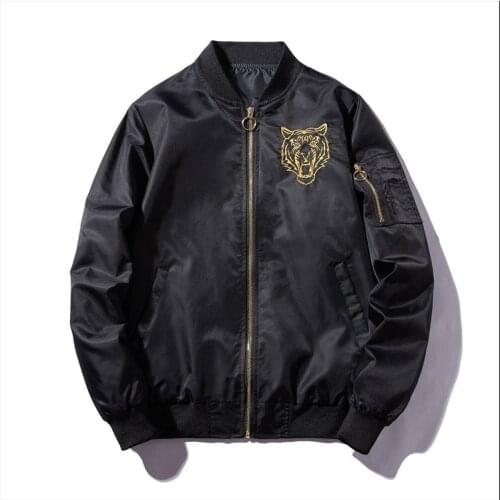 New 2019 Men Rib Embroidered tiger Ma1 Air Force Pilot Fashion couple Baseball Coats & Jackets Abstract digital coat Motor #L7