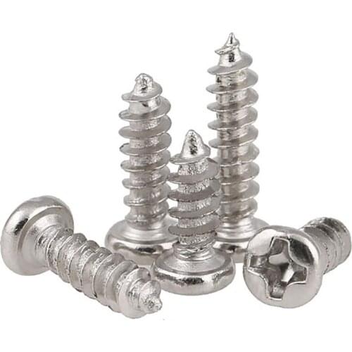 Round Head Screws Nickel Plated Self Tapping Phillips Pan Screw M2 2.3 2.6 2.8-3