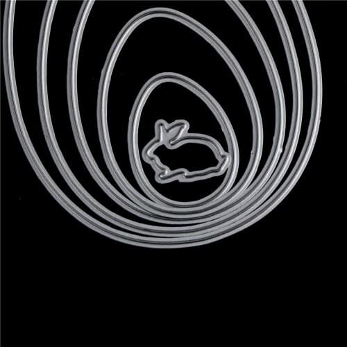 New 6Pcs/set Cute Metal Cutting Dies DIY Easter Egg And Rabbit Set Scrapbooking Embossing Flower Paper Craft Die