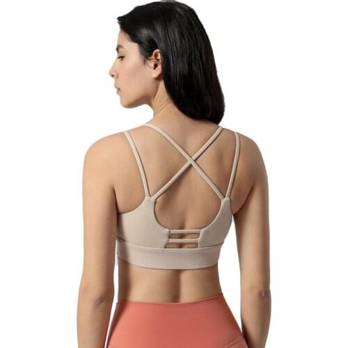 2021 Summer New Yoga Sports Bra Women Sexy V-Neck Gather Bra Beauty Back Cross Running Fitness Quick Dry Gym Training Dance Vest
