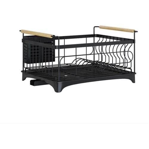 Single layer storage rack cabinet countertop stainless steel dish drain rack kitchen tableware filter basket rack