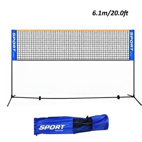 Portable Adjustable Badminton Net Rack Set Volleyball Net Bracket Extending Rack Folding Anti-rust Steel Pipe Badminton Training