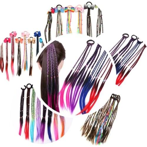 Simple Kid Elastic Hair Band Rubber Band Hair Accessories Kids Wig Headband Girls Twist Braid Rope Headdress Child Gift