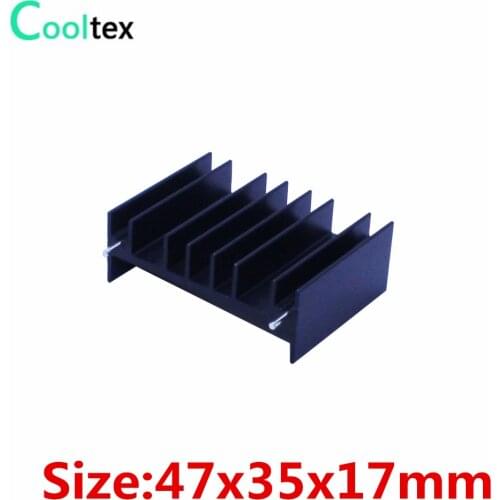 5pcs/lot) 47x35x17mm heatsink radiator heat sink for MOS Triode Diode Dynatron IC Electronic cooler cooling