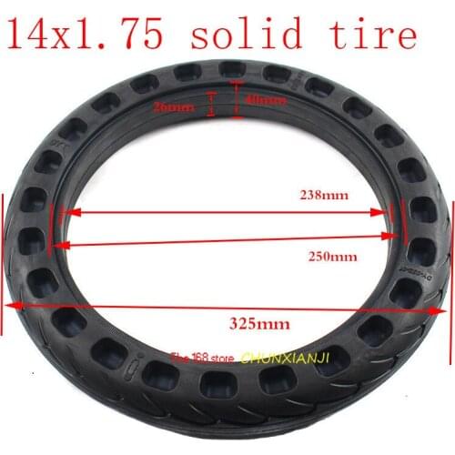 Size 14 inch lithium tram bicycle non-inflatable solid tire 14x1.75 bicycle electric bicycle explosion-proof solid tire14*1.75