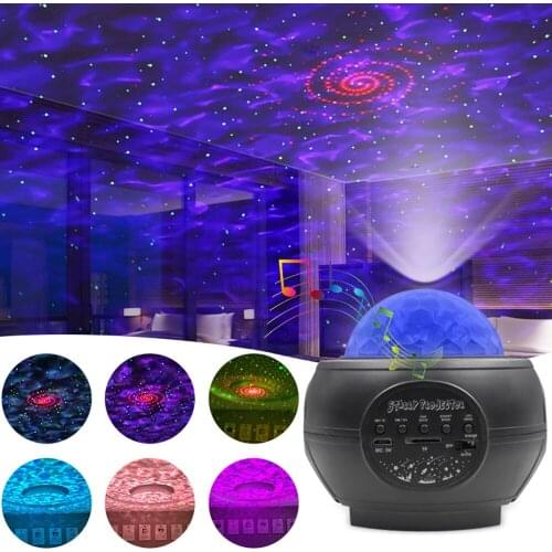 Romantic Colorful Starry Sky Ocean Projector Light LED Bluetooth Laser Light Ocean Wave Projection Lamp With Remote