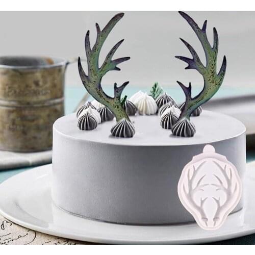 Antlers Mold Christmas Fondant Cake Decorating Tools Elk Silicone Mold Cupcakes Cookies Gorgeous Kitchen Accessories