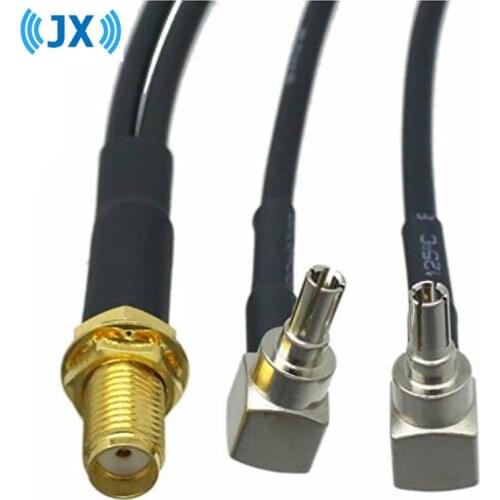 JX SMA Female to 2 X CRC9 or TS9 Connector Splitter Combiner Y type Cable Pigtail 15CM for HUAWEI/ZTE 3G/4G modem antenna