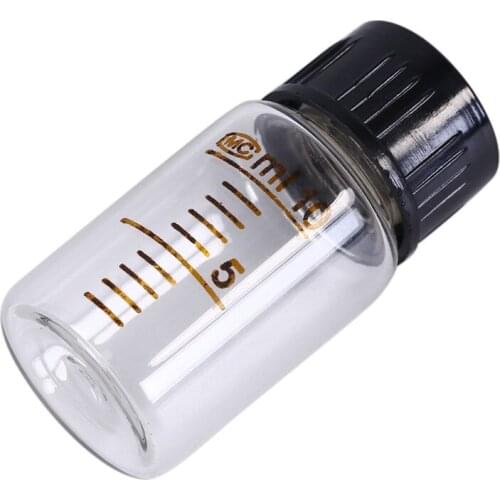10ml Glass + Plastic Reagent Bottle With Screw Cap Black Graduated Sample Vials Round Bottle