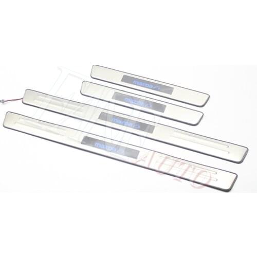 Stainless Steel Led Door Sill Scuff Plate Guard Sills Protector Trim For Mazda 6 Mazda6 Atenza 2009-2013