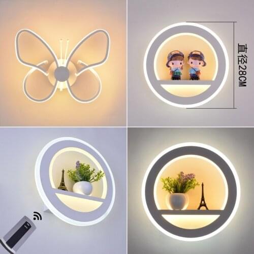 12W Black Acrylic Led Wall Light For Living Room Beside Room Bedroom Luminarias LED Sconce Bathroom Wall Lamp Modern AC85-260V