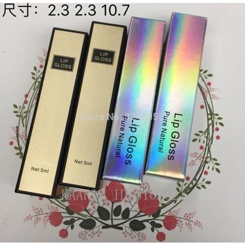 23*23*107mm GOLD SILVER Cosmetic Paper Packing Box for Lipgloss Tube, Colored Packing Box of Lip Gloss Bottle, 50pcs100pcs/pack
