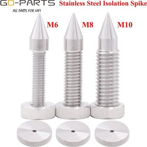 M6 M8 M10 SUS-304 Stainless Steel Speaker Spike Cone Hifi Audio AMP Monitor Subwoofer Chassis Isolation Stand Foot Leg Damper 1P