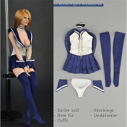 ZY5015 1/6 Scale Sexy Women Sailor Suit Female Short Skirt Clothes Clothing Set For 12" Largest Bust Action Figure Body