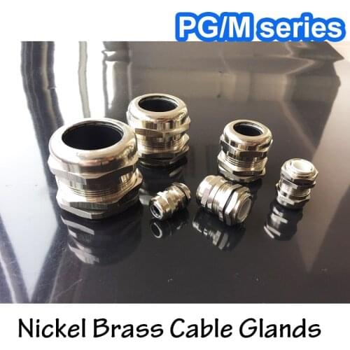 1piece/lot Nickel Brass Metal IP68 Waterproof Cable Glands Connector Wire Glands for 3-44mm cable High quality