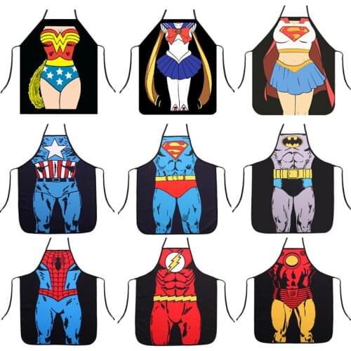 120pcs Funny Cooking Kitchen Apron Sexy Party Baking Apron delantal cocina For Woman And Man delantales Cartoon Aprons NO19