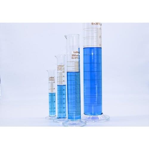 2 Pieces Lab Glassware Boro3.3 250ml Glass Measuring Cylinder With Graduation
