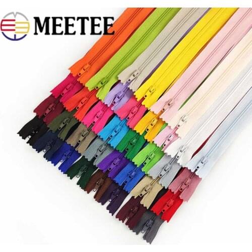 20pcs Meetee 3# Colorful 20cm Closed End Nylon Coil Zippers for Sewing Garments Trousers Tailor Craft Accessories 40color