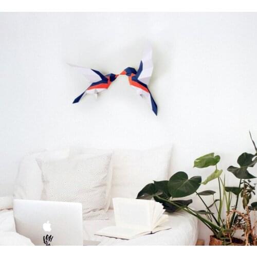 3D Paper Model Birds DIY Papercraft Handmade Stereo Origami Living Room Wall Decoration Animal Craft Children Educational Toys