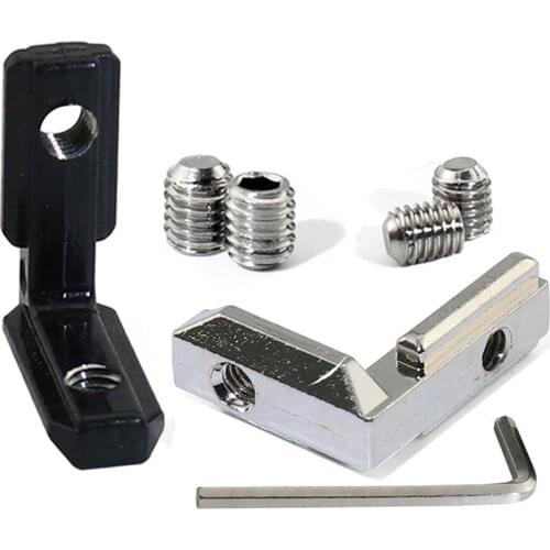 4pcs 20s 30s L Shape Black Silver Inner Corner Connector Joint Bracket for 2020 Aluminum Profile with slot 6mm
